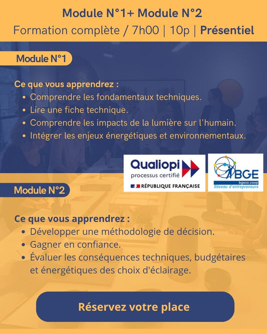 Formation complète L'éclairage au service de vos projets 7h (10 personnes) PRESENTIEL